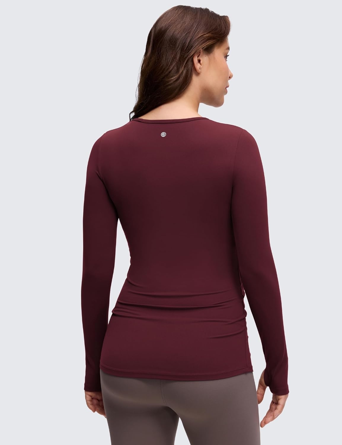 image:imageCRZ YOGA Butterluxe Maternity Crewneck Long Sleeve Shirts Athletic Yoga Casual Pregnancy Womens Tee Tops Basic Layer SoftRed Merlot