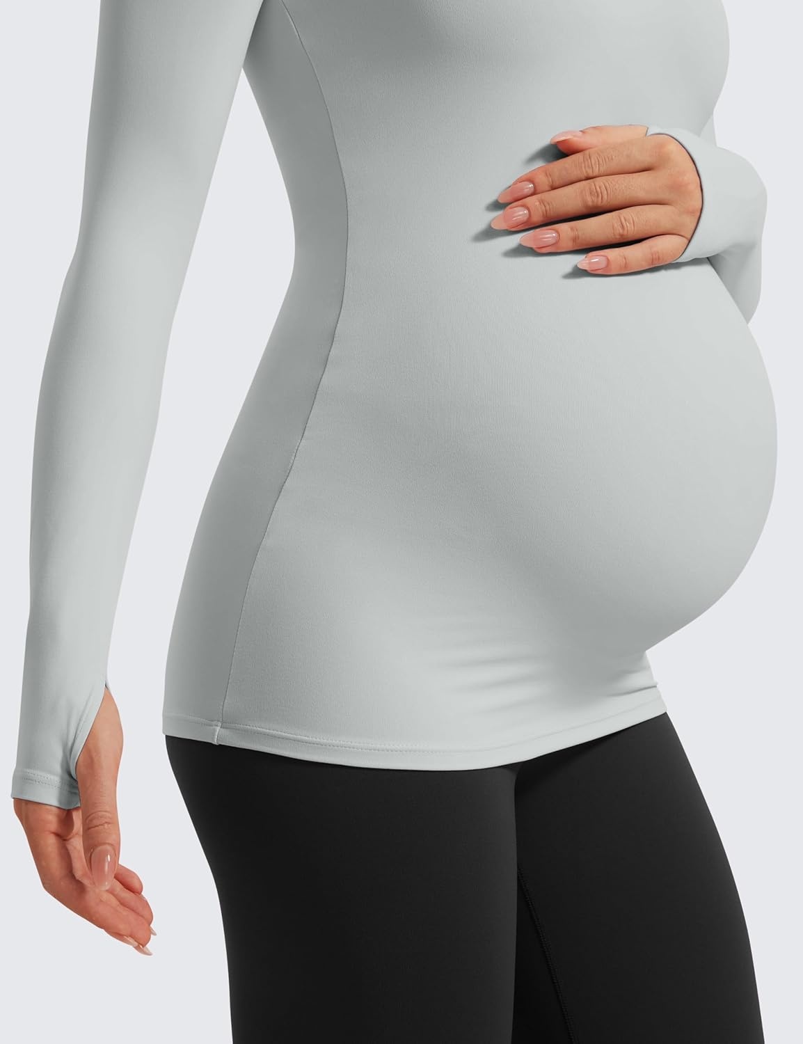 image:imageCRZ YOGA Butterluxe Maternity Crewneck Long Sleeve Shirts Athletic Yoga Casual Pregnancy Womens Tee Tops Basic Layer SoftSterling