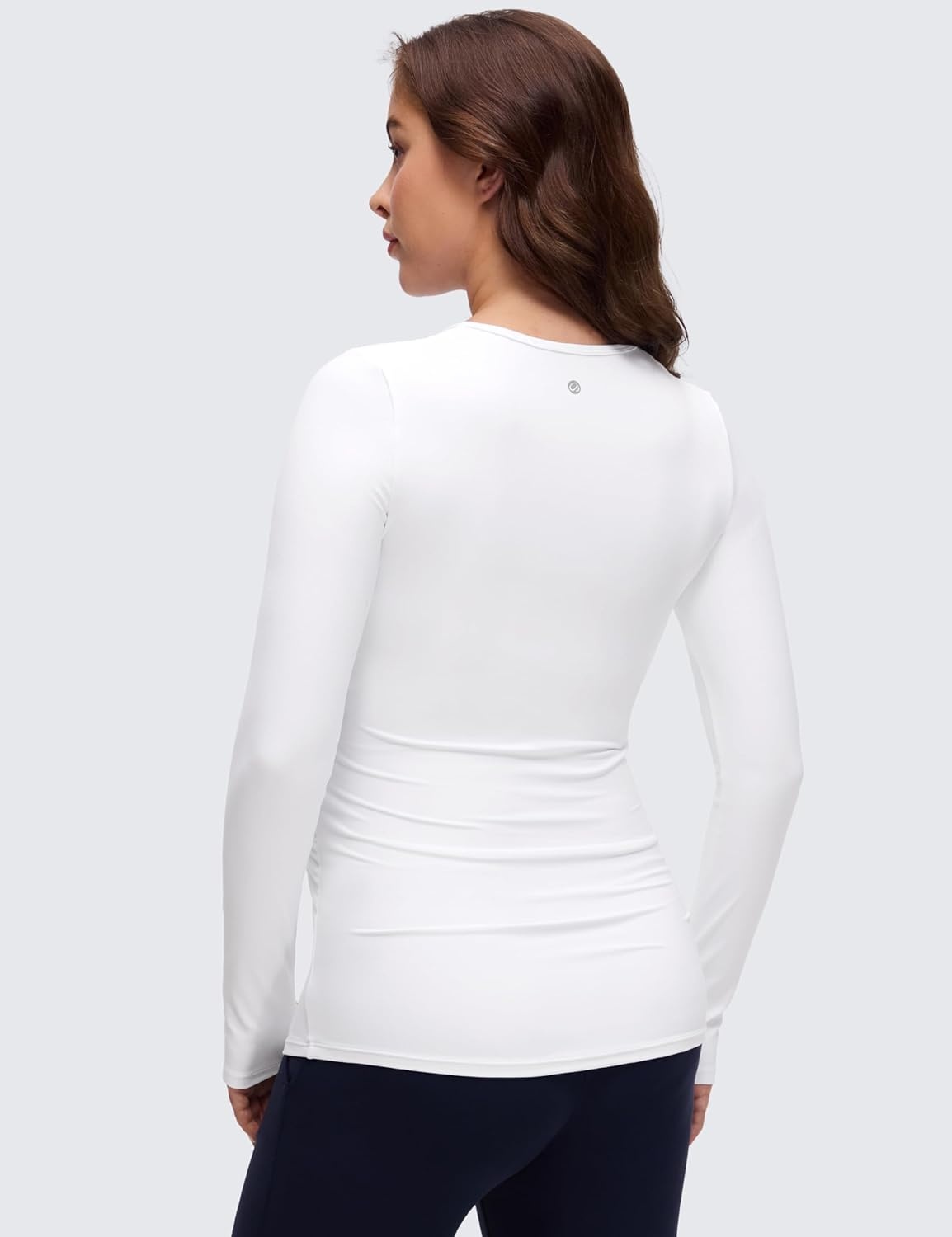 image:imageCRZ YOGA Butterluxe Maternity Crewneck Long Sleeve Shirts Athletic Yoga Casual Pregnancy Womens Tee Tops Basic Layer SoftWhite