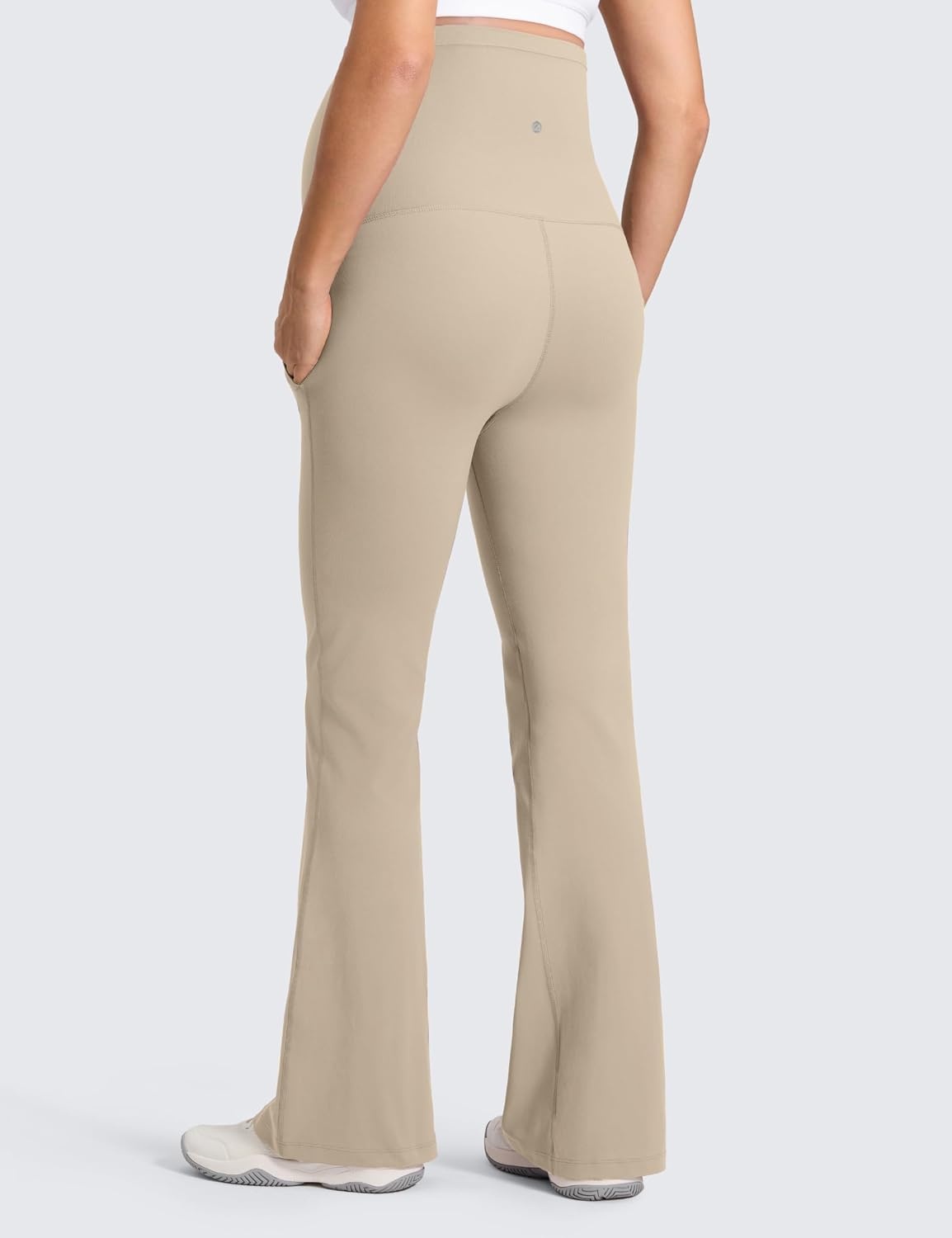 image:imageCRZ YOGA Butterluxe Maternity Flare Leggings Pockets 31 Workout Yoga Bootcut Pregnancy Womens Pants Over The BellyOak