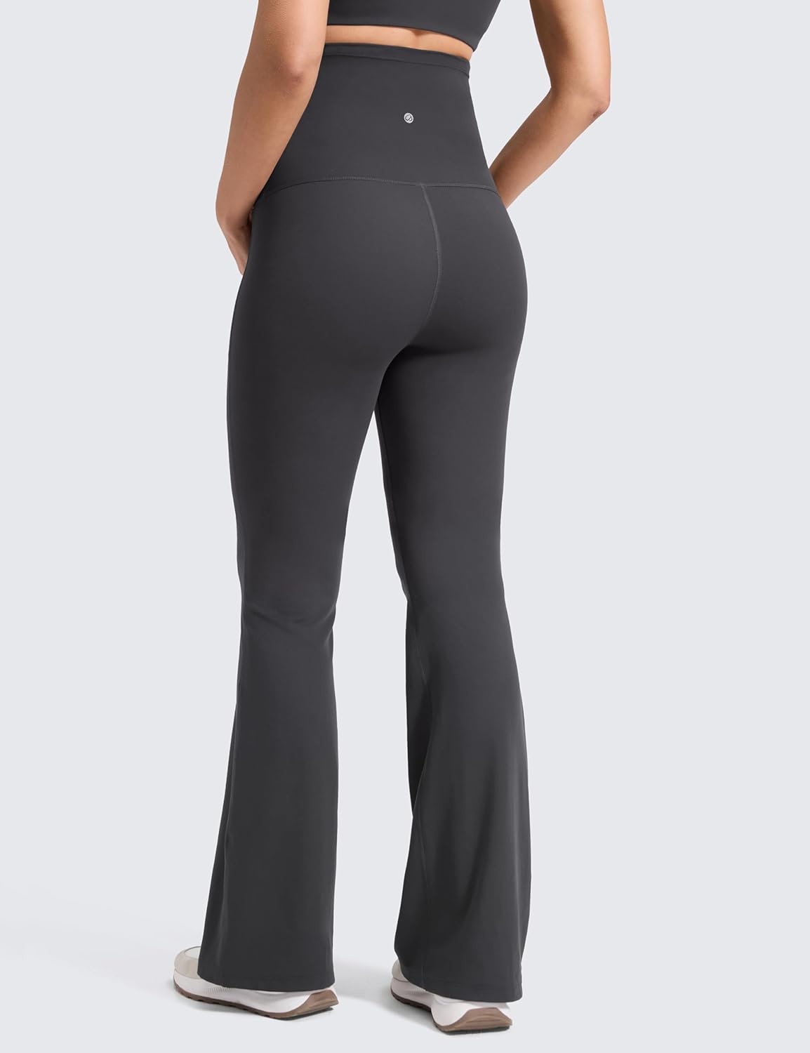 image:imageCRZ YOGA Butterluxe Maternity Flare Leggings Pockets 33 Workout Yoga Bootcut Pregnancy Womens Pants Over The BellyMysterious Grey