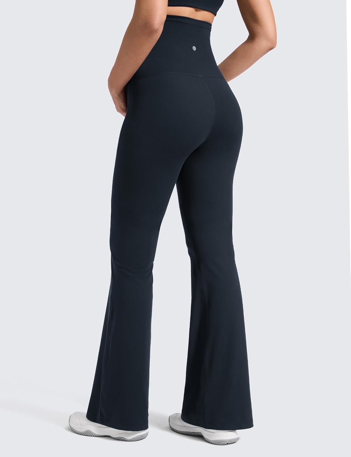 image:imageCRZ YOGA Butterluxe Maternity Flare Leggings Pockets 33 Workout Yoga Bootcut Pregnancy Womens Pants Over The BellyTrue Navy