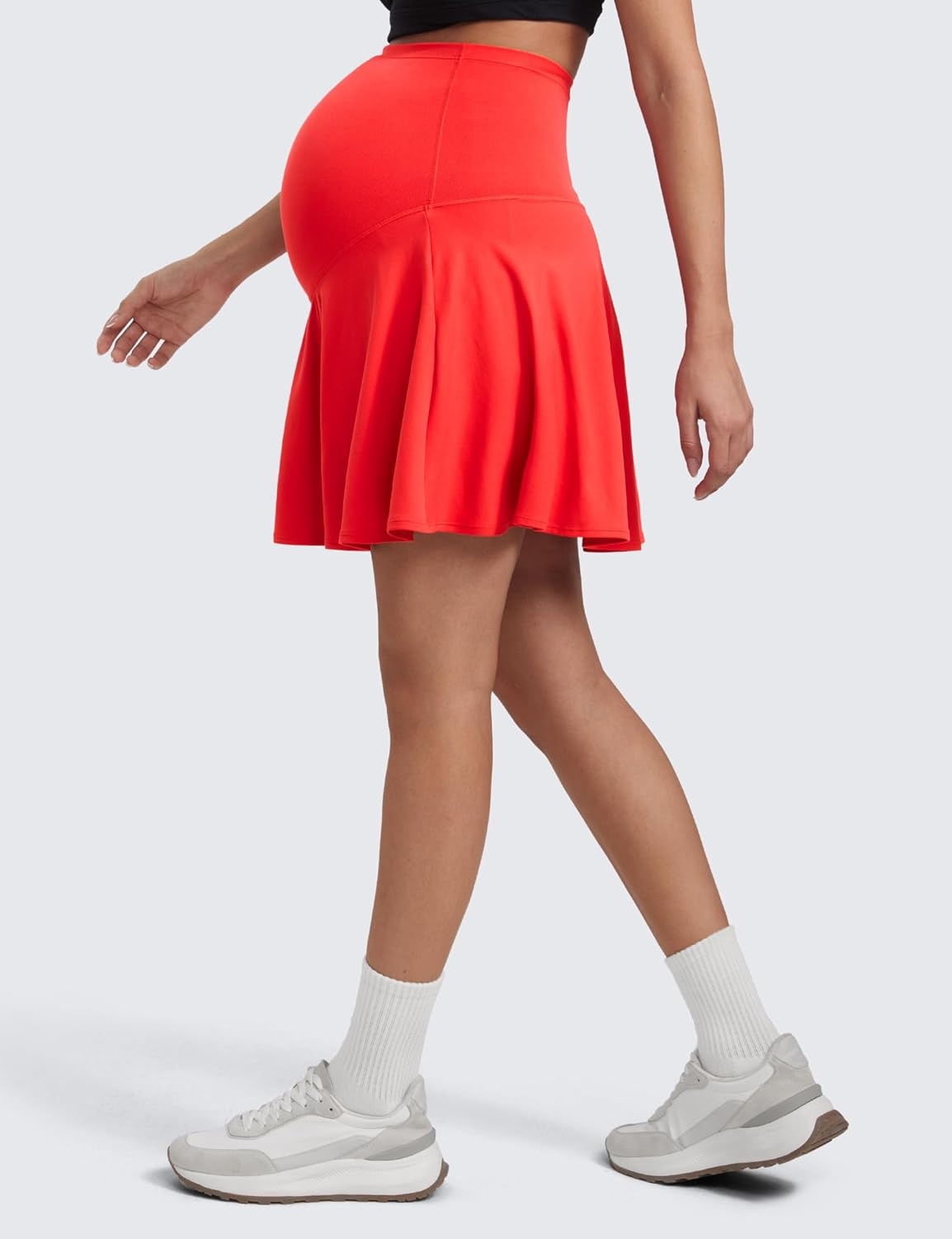 image:imageCRZ YOGA Butterluxe Maternity Flowy Tennis Skirts High Waisted A Line Golf Athletic Casual Womens Pregnancy with PocketsDeep Red