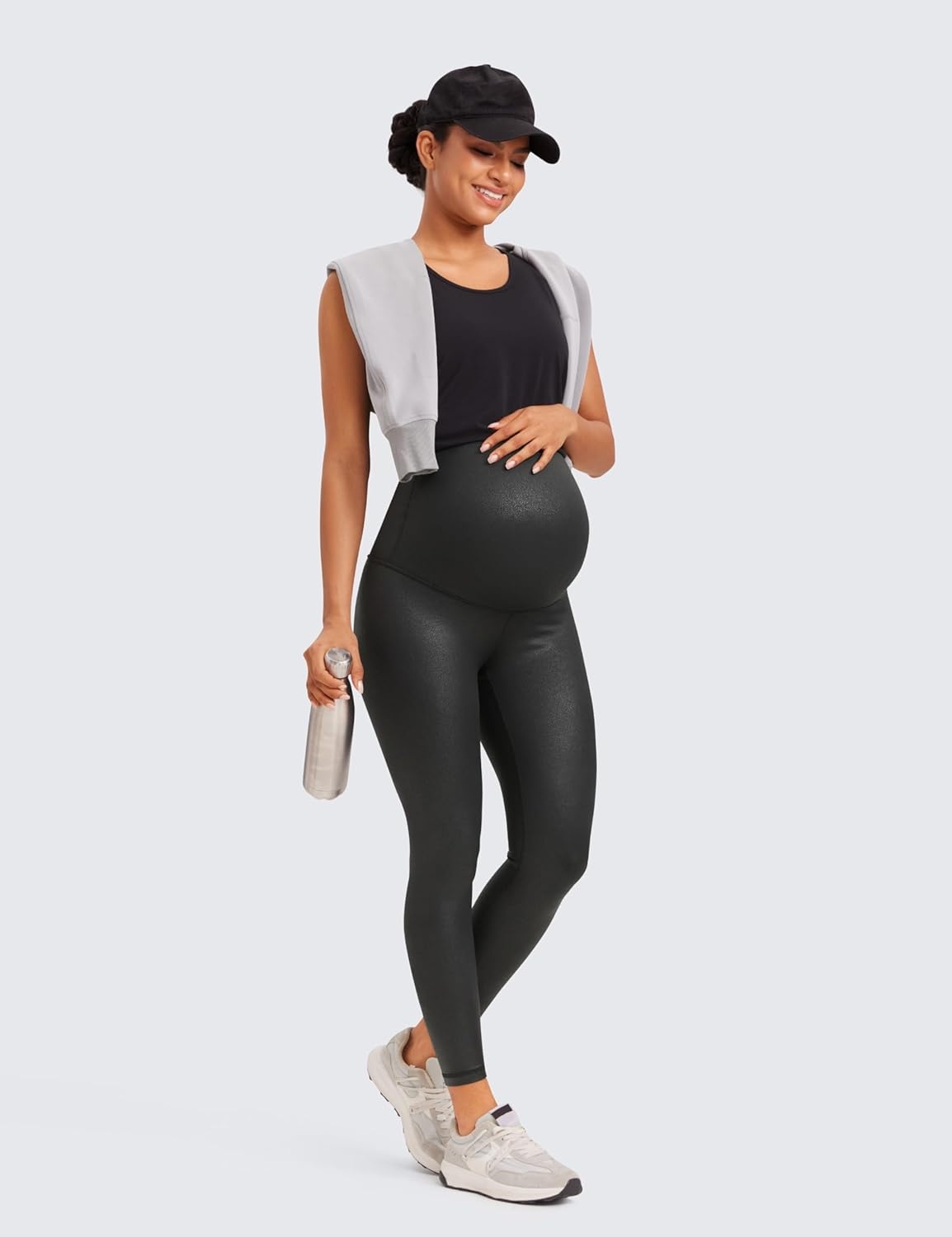 image:imageCRZ YOGA Butterluxe Maternity Leggings 25 Over The Belly Buttery Soft Workout Activewear Yoga Womens Pregnancy PantsBlack Foil Pattern