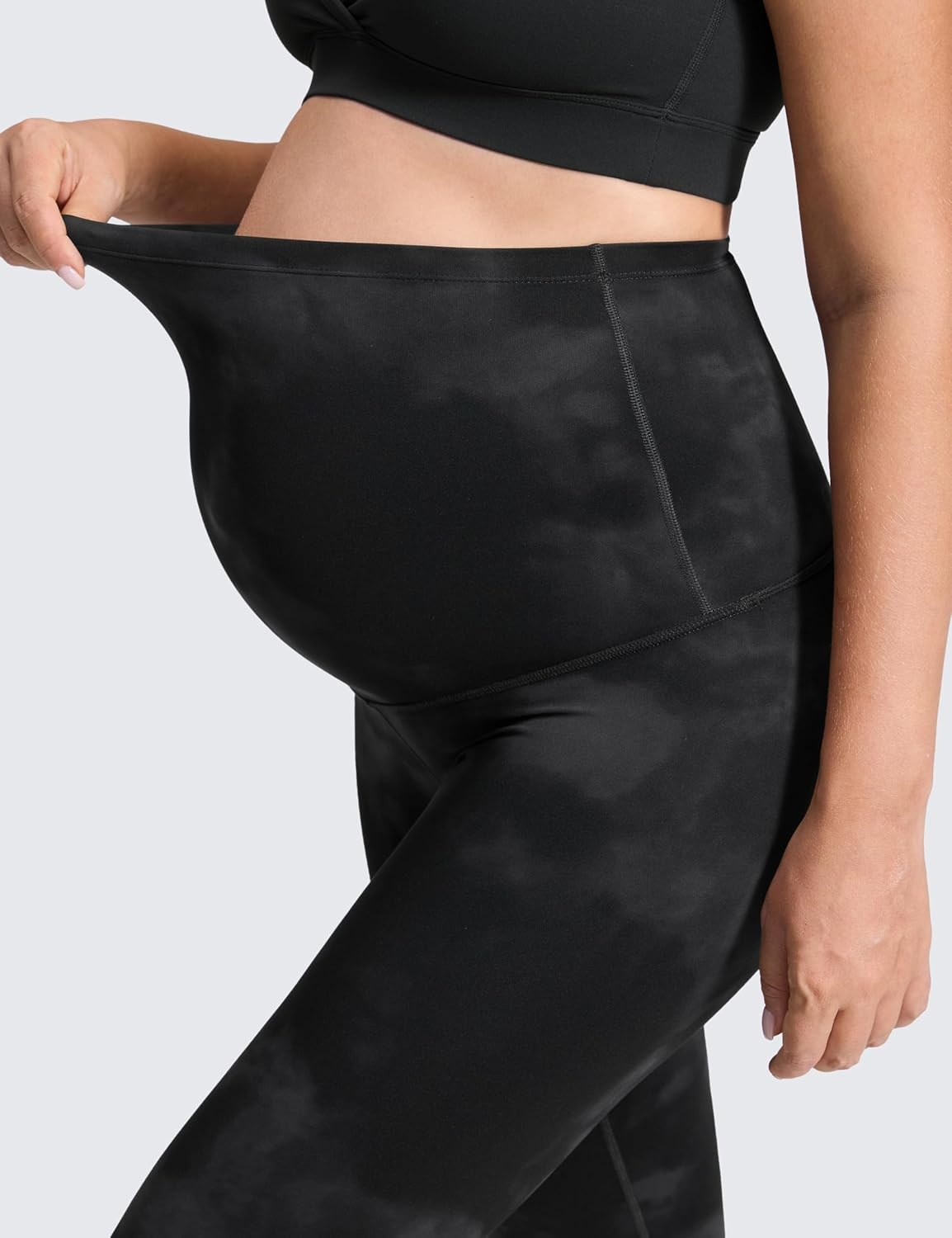 image:imageCRZ YOGA Butterluxe Maternity Leggings 25 Over The Belly Buttery Soft Workout Activewear Yoga Womens Pregnancy PantsBlack Tie Dye Flowers