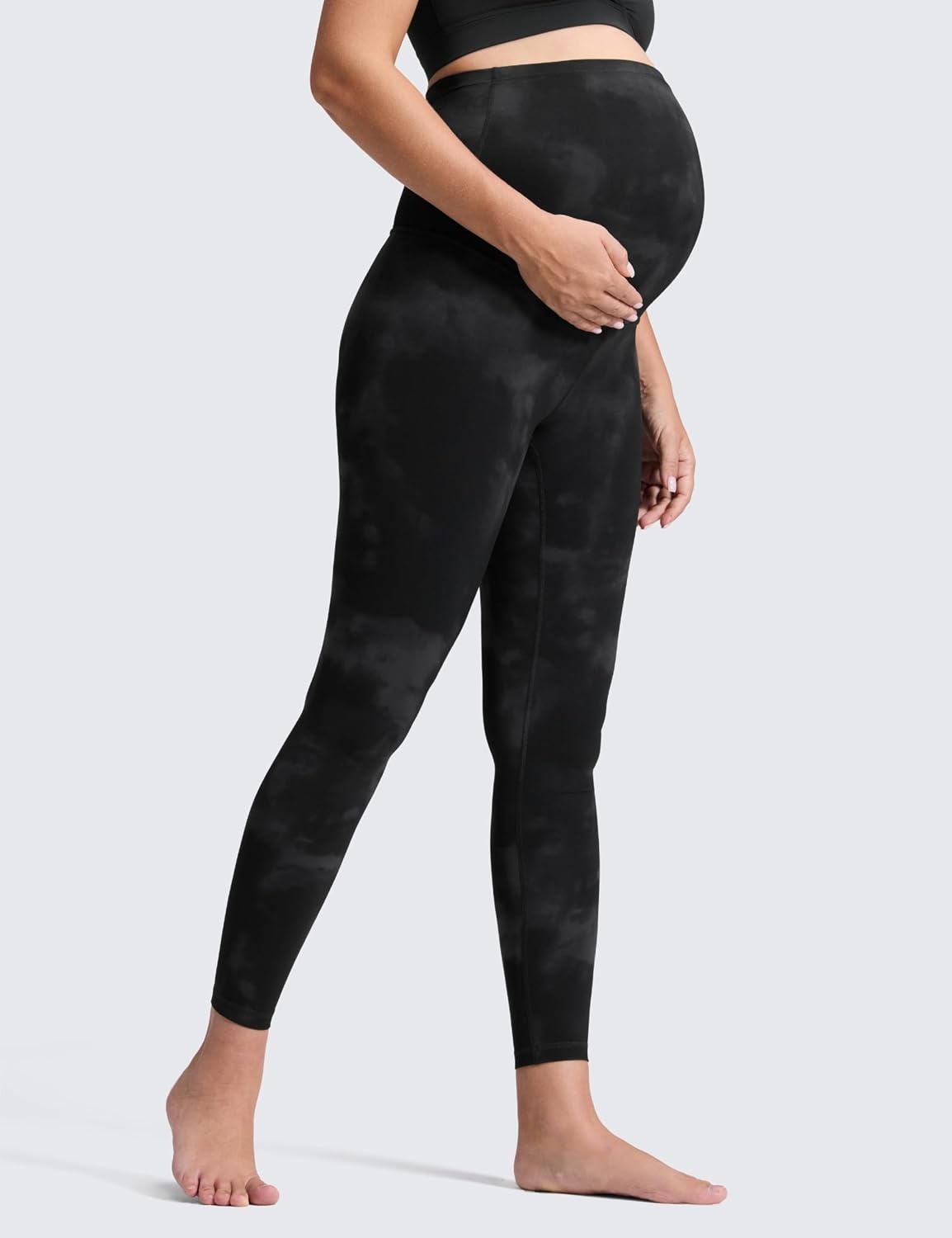 image:imageCRZ YOGA Butterluxe Maternity Leggings 25 Over The Belly Buttery Soft Workout Activewear Yoga Womens Pregnancy PantsBlack Tie Dye Flowers