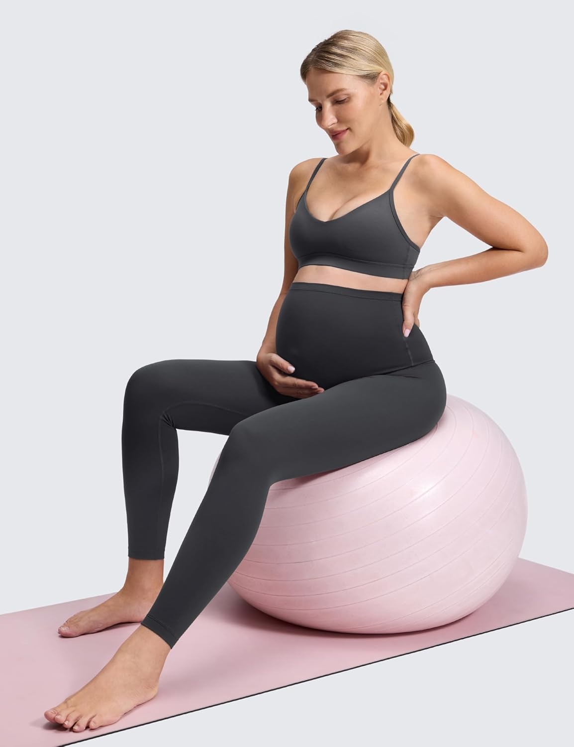 image:imageCRZ YOGA Butterluxe Maternity Leggings 25 Over The Belly Buttery Soft Workout Activewear Yoga Womens Pregnancy PantsMysterious Grey