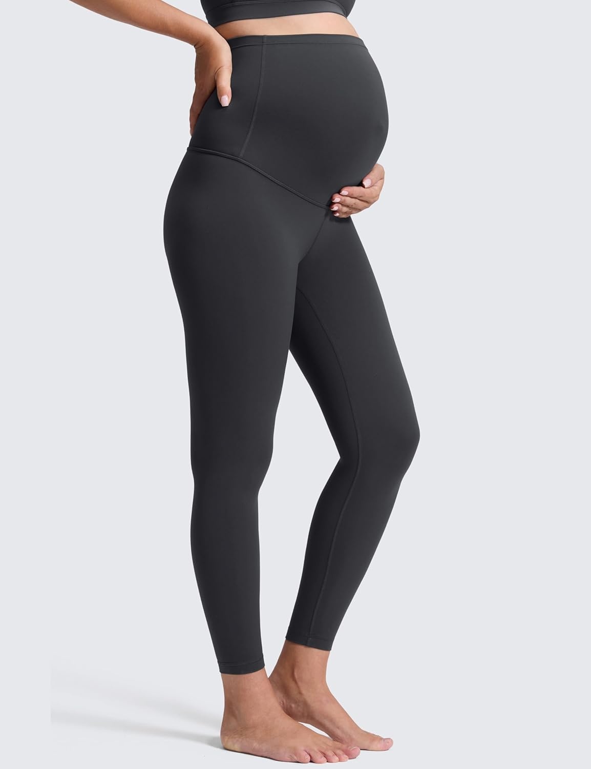 image:imageCRZ YOGA Butterluxe Maternity Leggings 25 Over The Belly Buttery Soft Workout Activewear Yoga Womens Pregnancy PantsMysterious Grey