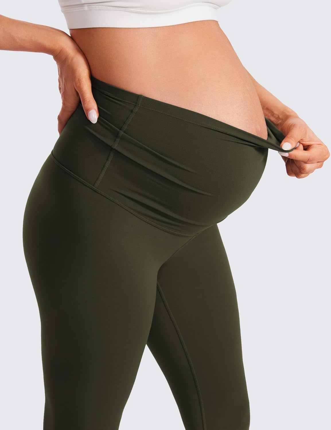 image:imageCRZ YOGA Butterluxe Maternity Leggings 25 Over The Belly Buttery Soft Workout Activewear Yoga Womens Pregnancy PantsOlive Green
