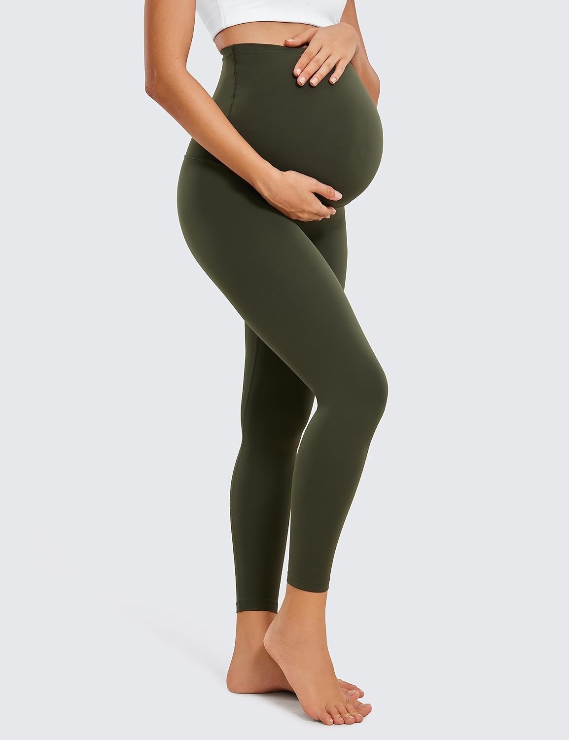image:imageCRZ YOGA Butterluxe Maternity Leggings 25 Over The Belly Buttery Soft Workout Activewear Yoga Womens Pregnancy PantsOlive Green