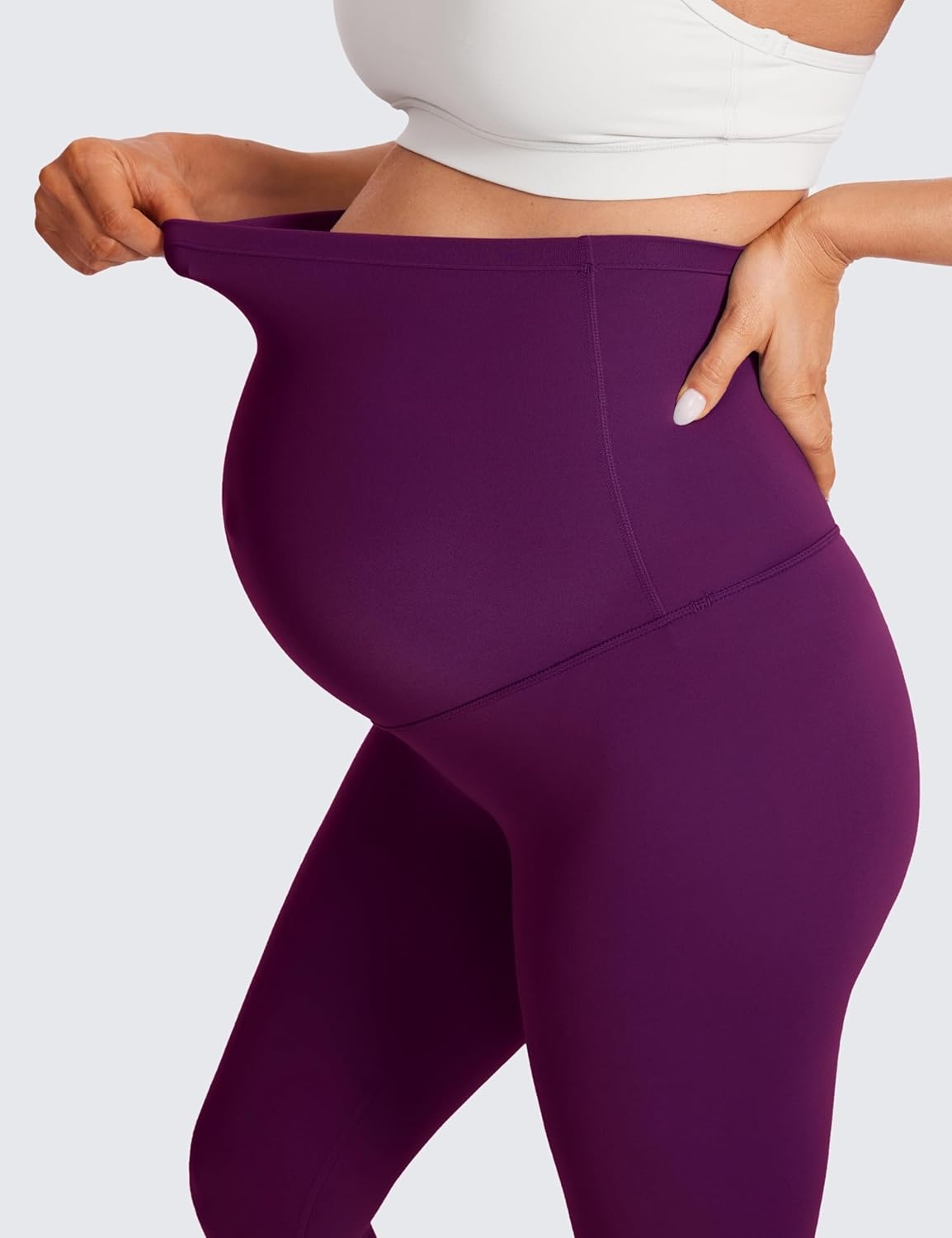 image:imageCRZ YOGA Butterluxe Maternity Leggings 25 Over The Belly Buttery Soft Workout Activewear Yoga Womens Pregnancy PantsPlum Magenta