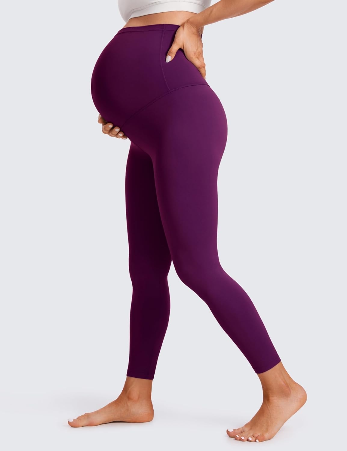 image:imageCRZ YOGA Butterluxe Maternity Leggings 25 Over The Belly Buttery Soft Workout Activewear Yoga Womens Pregnancy PantsPlum Magenta