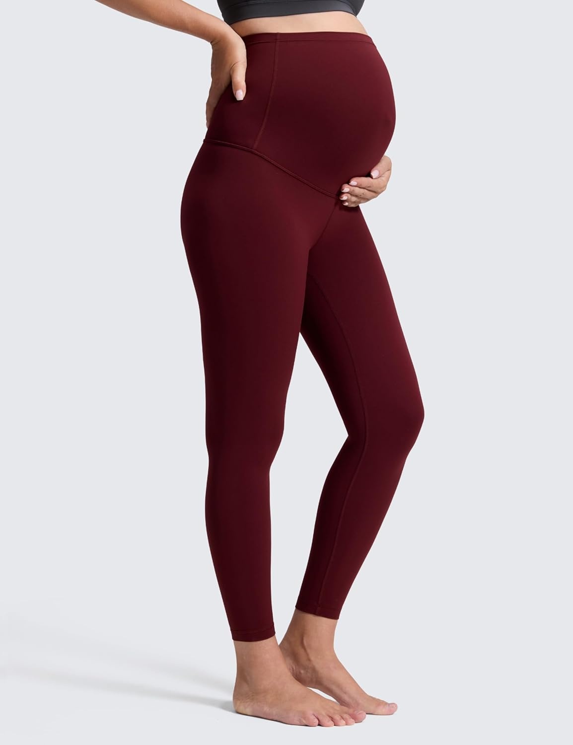 image:imageCRZ YOGA Butterluxe Maternity Leggings 25 Over The Belly Buttery Soft Workout Activewear Yoga Womens Pregnancy PantsRed Merlot