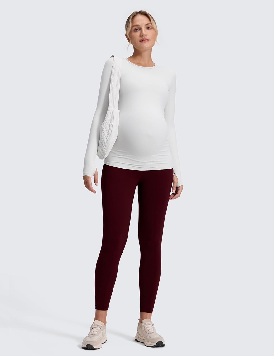 image:imageCRZ YOGA Butterluxe Maternity Leggings 25 Over The Belly Buttery Soft Workout Activewear Yoga Womens Pregnancy PantsRed Merlot