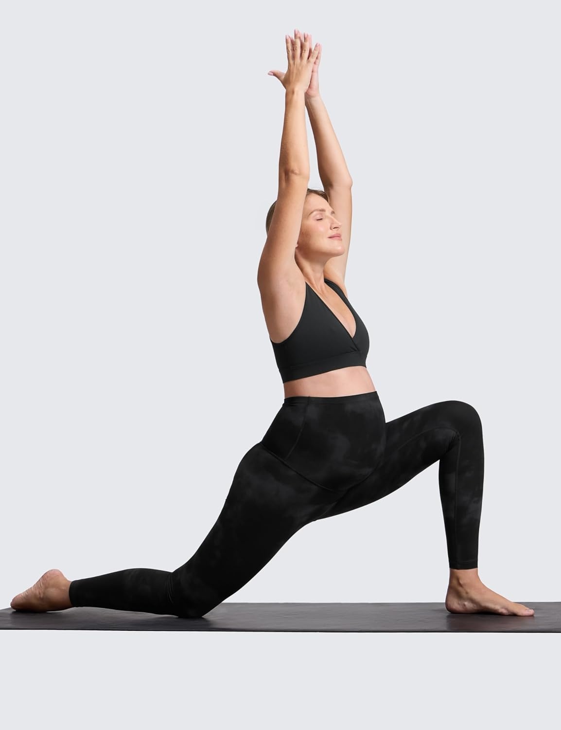 image:imageCRZ YOGA Butterluxe Maternity Leggings 28 Over The Belly Workout Activewear Yoga Womens Pregnancy Pants Buttery SoftBlack Tie Dye Flowers