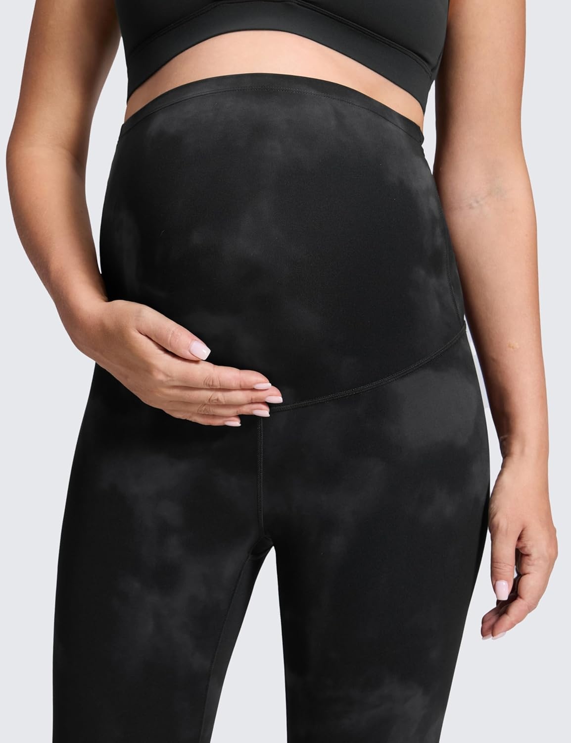 image:imageCRZ YOGA Butterluxe Maternity Leggings 28 Over The Belly Workout Activewear Yoga Womens Pregnancy Pants Buttery SoftBlack Tie Dye Flowers