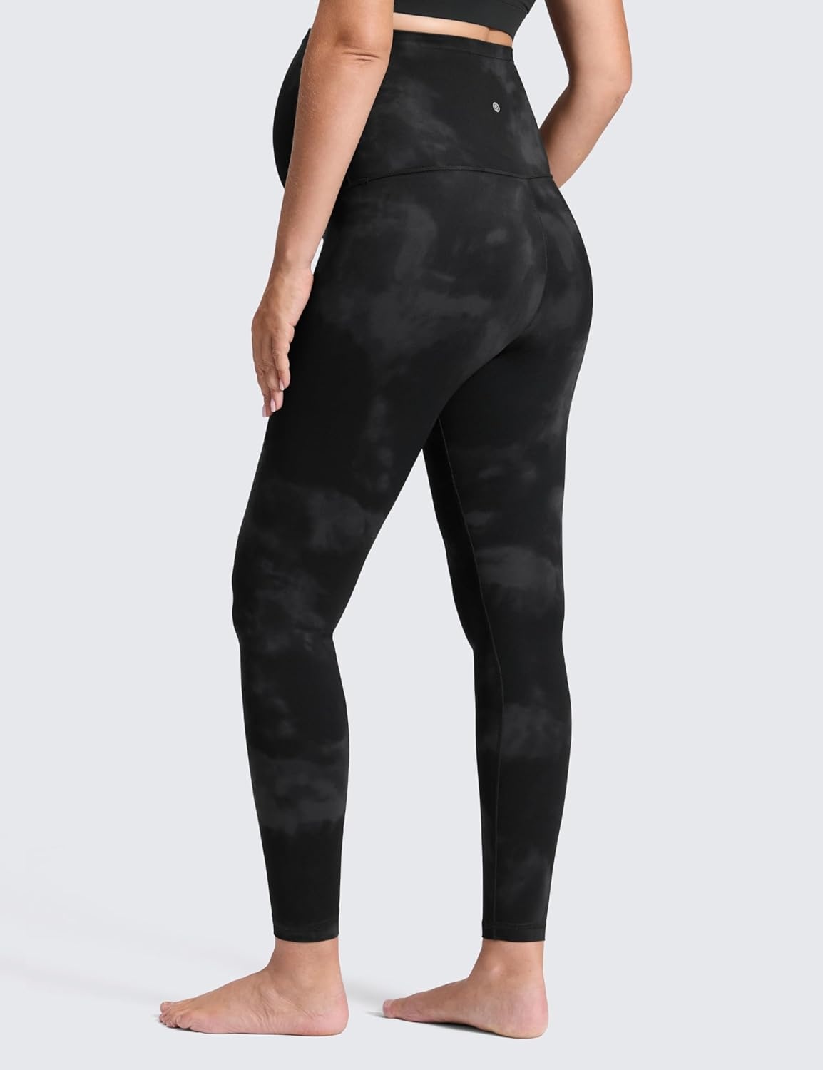 image:imageCRZ YOGA Butterluxe Maternity Leggings 28 Over The Belly Workout Activewear Yoga Womens Pregnancy Pants Buttery SoftBlack Tie Dye Flowers