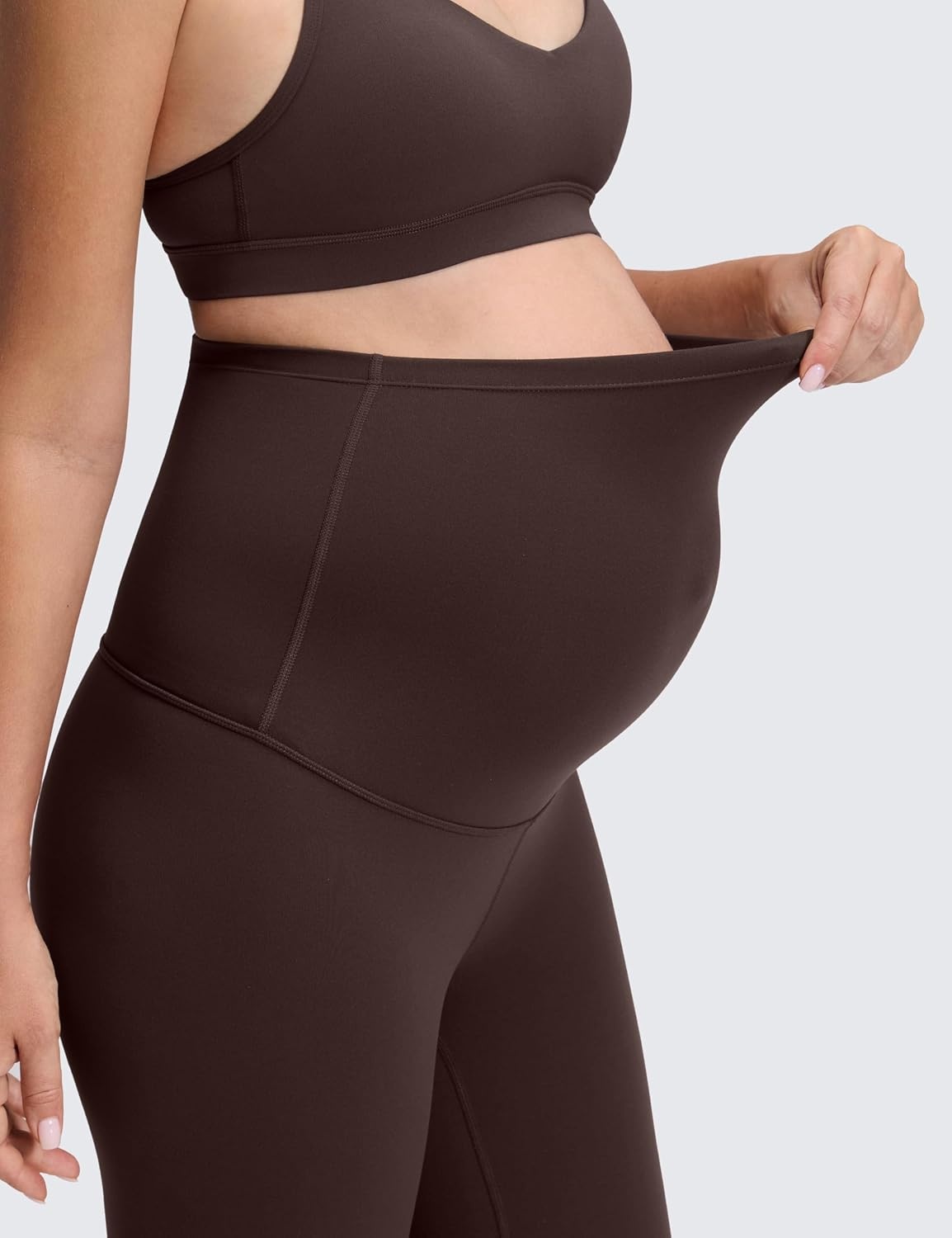 image:imageCRZ YOGA Butterluxe Maternity Leggings 28 Over The Belly Workout Activewear Yoga Womens Pregnancy Pants Buttery SoftHot Fudge Brown