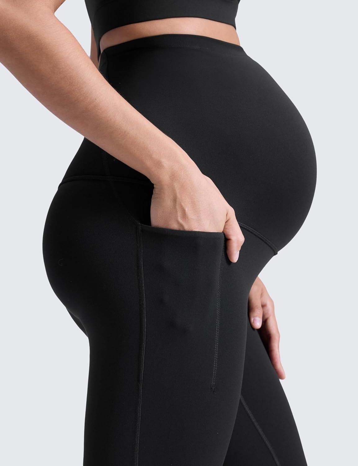 image:imageCRZ YOGA Butterluxe Maternity Leggings Pockets 25 Soft Workout Active Yoga Pregnancy Womens Pants Over The BellyBlack