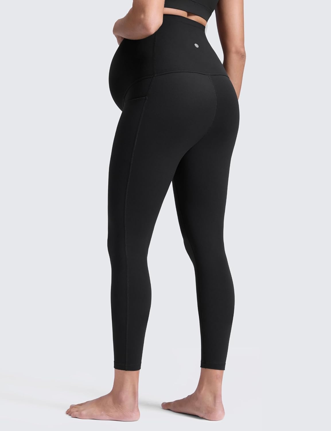 image:imageCRZ YOGA Butterluxe Maternity Leggings Pockets 25 Soft Workout Active Yoga Pregnancy Womens Pants Over The BellyBlack