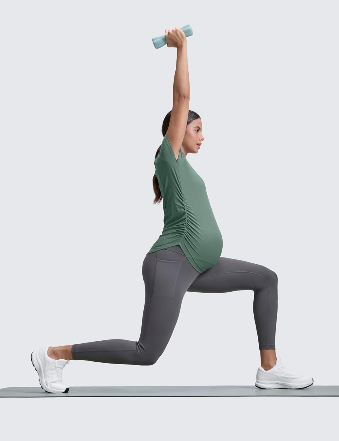 image:imageCRZ YOGA Butterluxe Maternity Leggings Pockets 25 Soft Workout Active Yoga Pregnancy Womens Pants Over The BellyDark Carbon