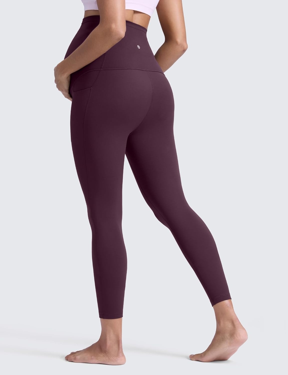 image:imageCRZ YOGA Butterluxe Maternity Leggings Pockets 25 Soft Workout Active Yoga Pregnancy Womens Pants Over The BellyDeep Purple