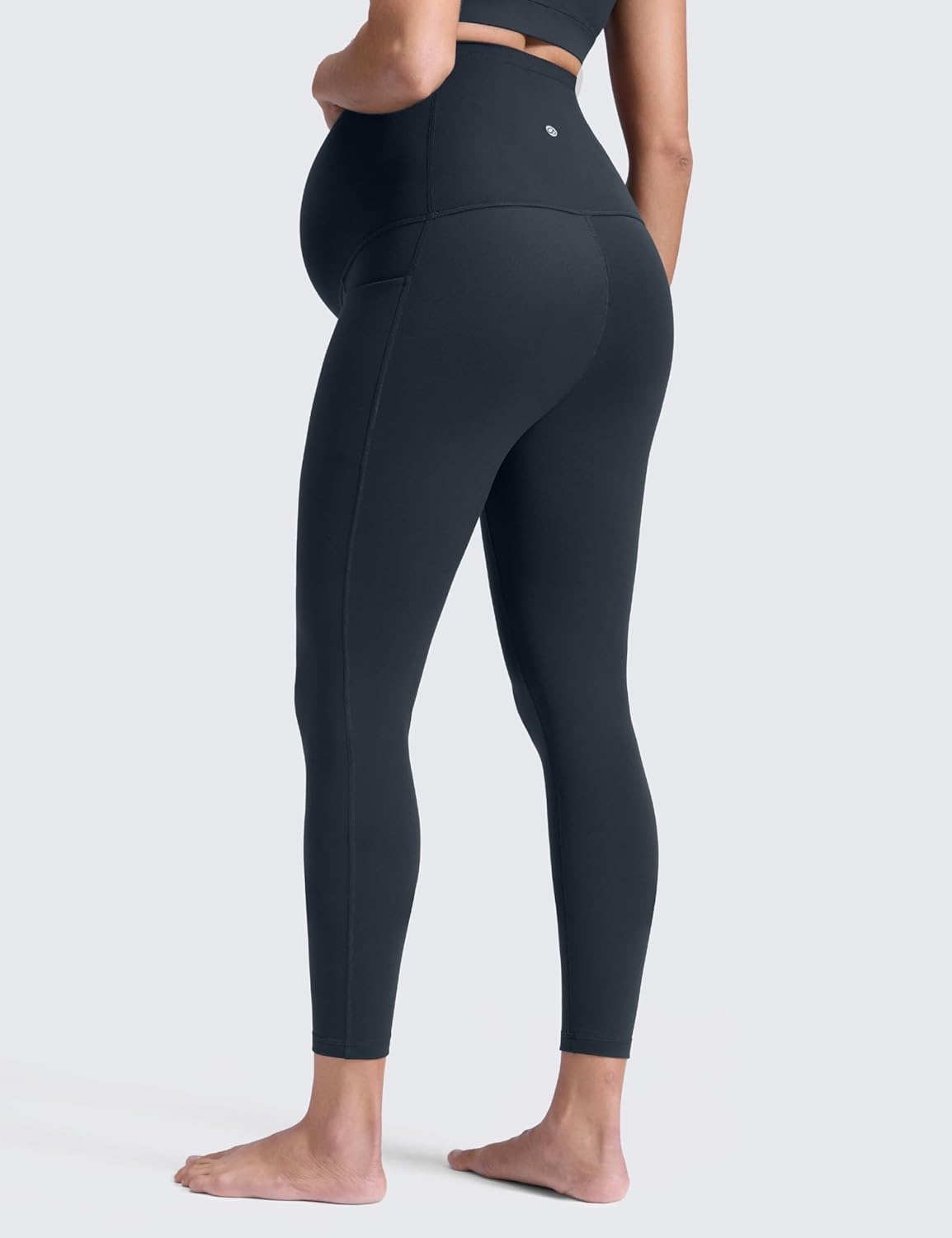 image:imageCRZ YOGA Butterluxe Maternity Leggings Pockets 25 Soft Workout Active Yoga Pregnancy Womens Pants Over The BellyTrue Navy