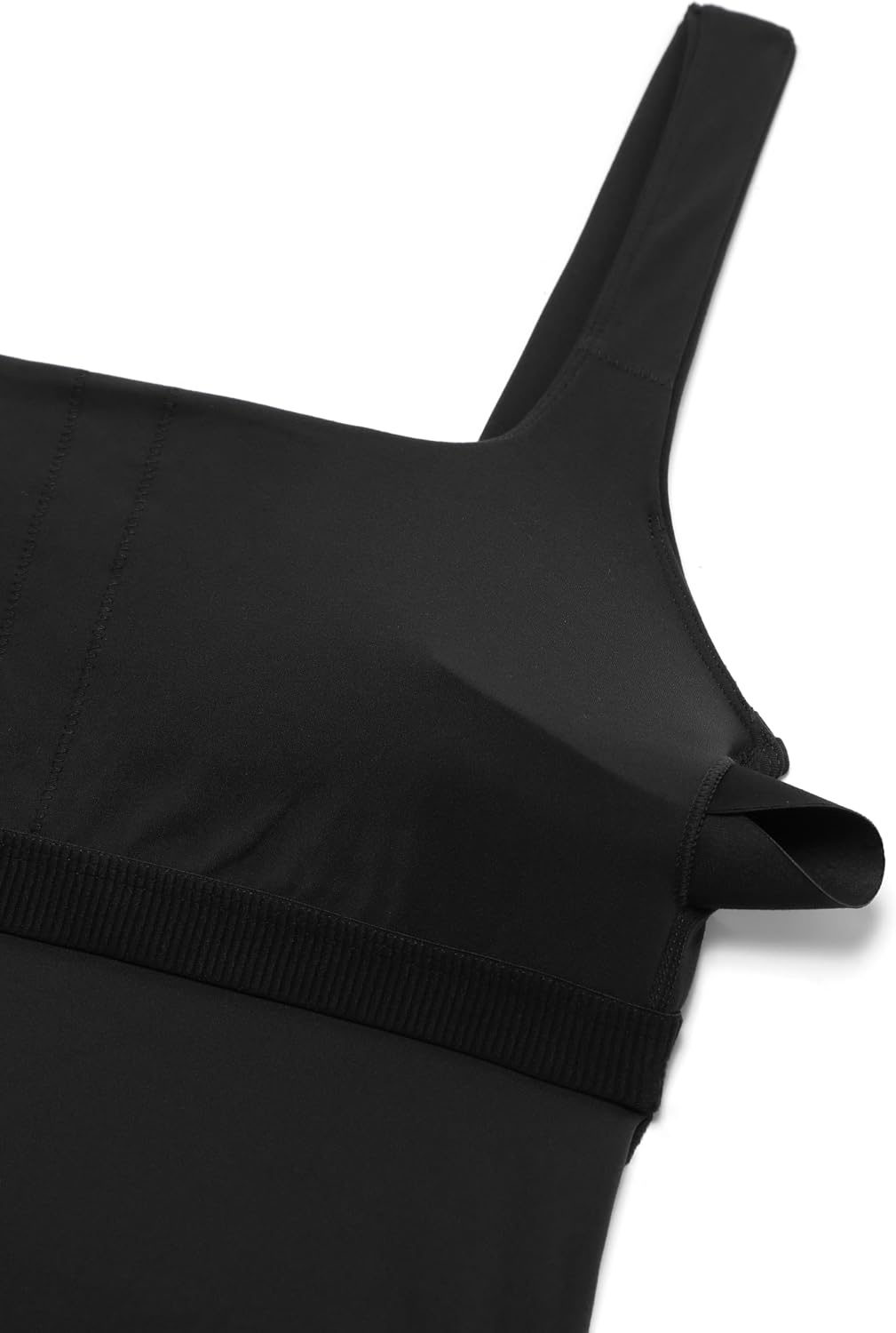 image:imageCRZ YOGA Butterluxe Maternity Square Neck Tank Tops Ruched Sleeveless Womens Pregnancy Yoga Tee Shirt with Built in BraBlack
