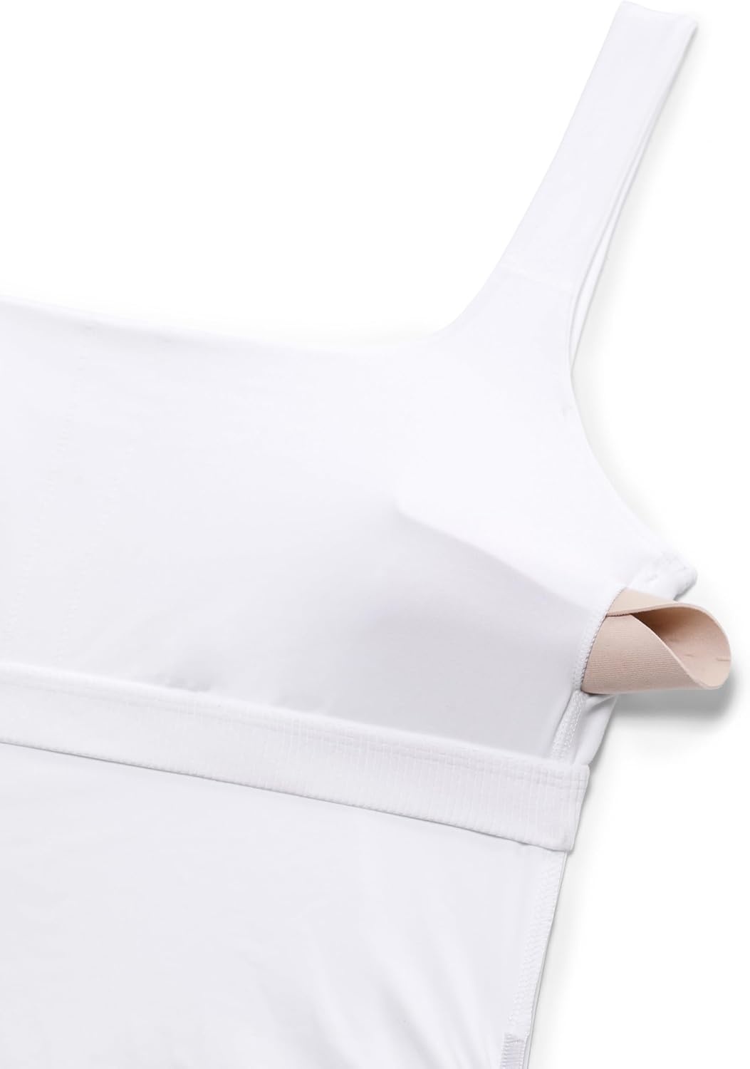 image:imageCRZ YOGA Butterluxe Maternity Square Neck Tank Tops Ruched Sleeveless Womens Pregnancy Yoga Tee Shirt with Built in BraWhite