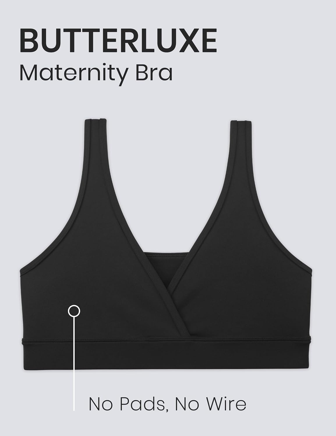 image:imageCRZ YOGA Butterluxe Maternity V Neck Nursing Bras Wireless Sleep Breastfeeding Lounge Womens Pregnancy Bralette ComfyBlack