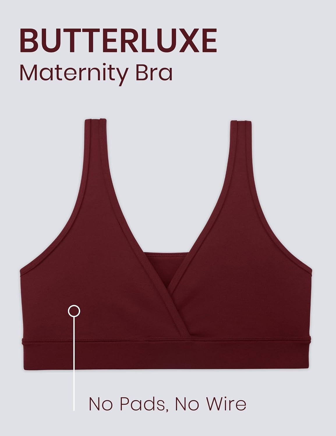image:imageCRZ YOGA Butterluxe Maternity V Neck Nursing Bras Wireless Sleep Breastfeeding Lounge Womens Pregnancy Bralette ComfyRed Merlot