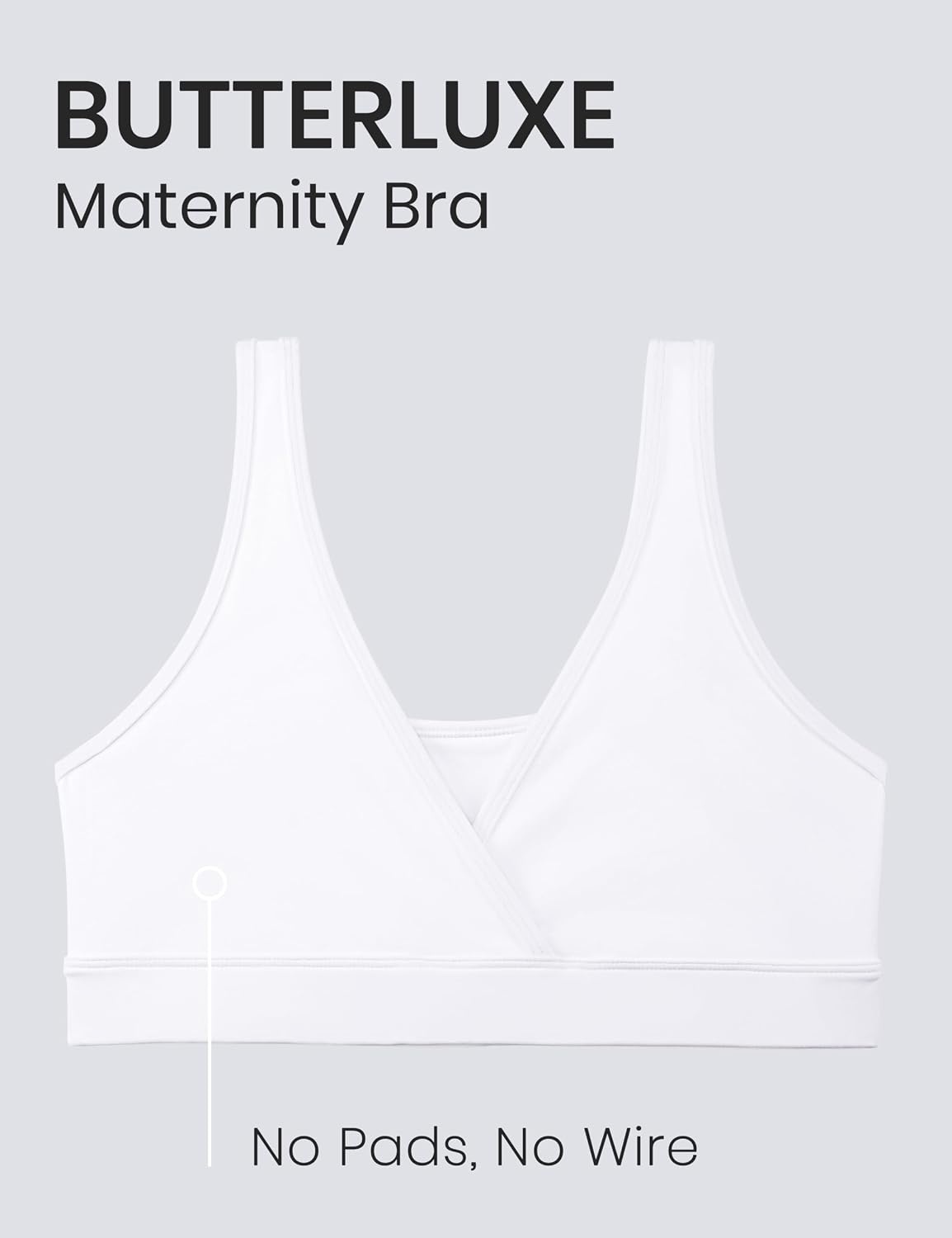 image:imageCRZ YOGA Butterluxe Maternity V Neck Nursing Bras Wireless Sleep Breastfeeding Lounge Womens Pregnancy Bralette ComfyWhite