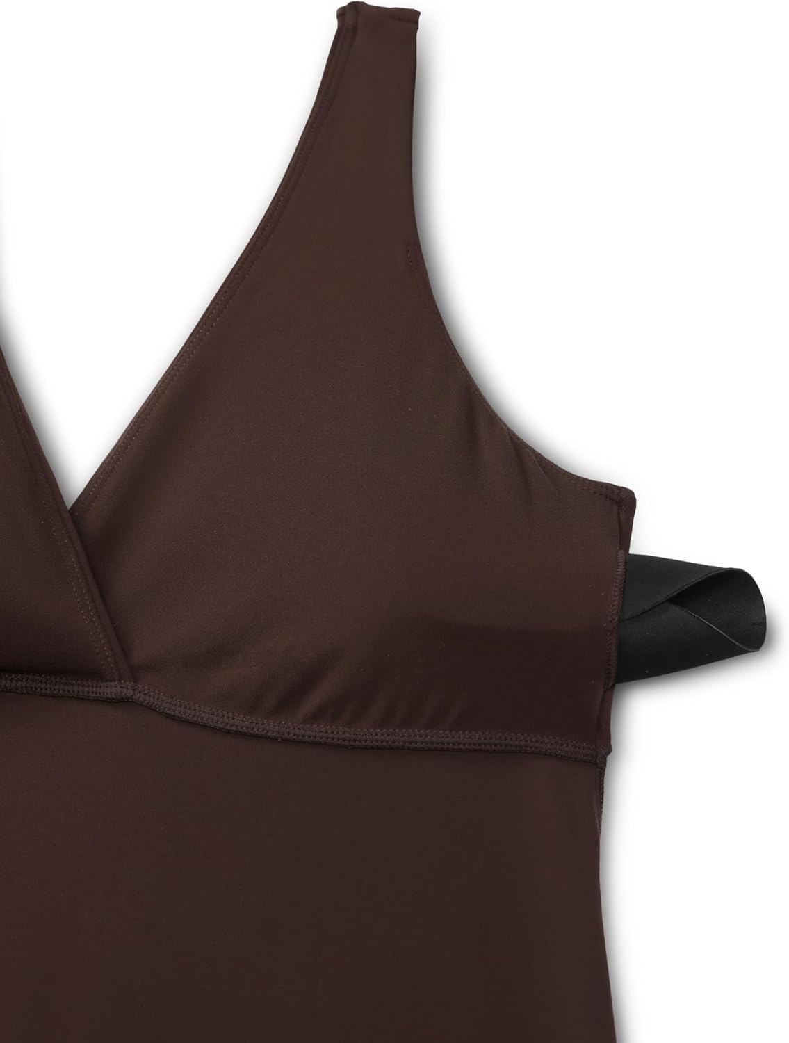 image:imageCRZ YOGA Butterluxe Maternity V Neck Nursing Midi Dress Slit Sleeveless Casual Pregnancy Womens Bodycon Built in Bra OutfitHot Fudge Brown