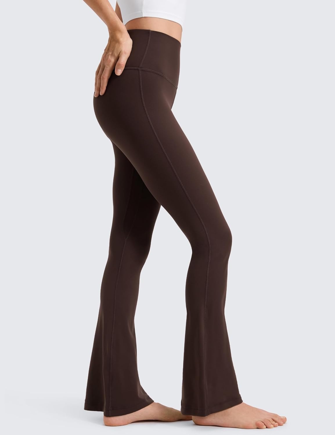 image:imageCRZ YOGA Butterluxe Mini Flared Leggings 3031533 High Waist Bootcut Casual Lounge Women Yoga Pants with PocketHot Fudge Brown