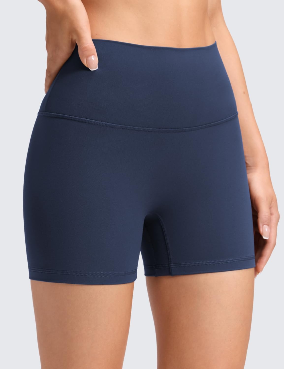 image:imageCRZ YOGA Butterluxe No Front Seam Biker Shorts 4 High Waisted Lounge Pilates Workout Athletic Womens Buttery SoftClub Blue