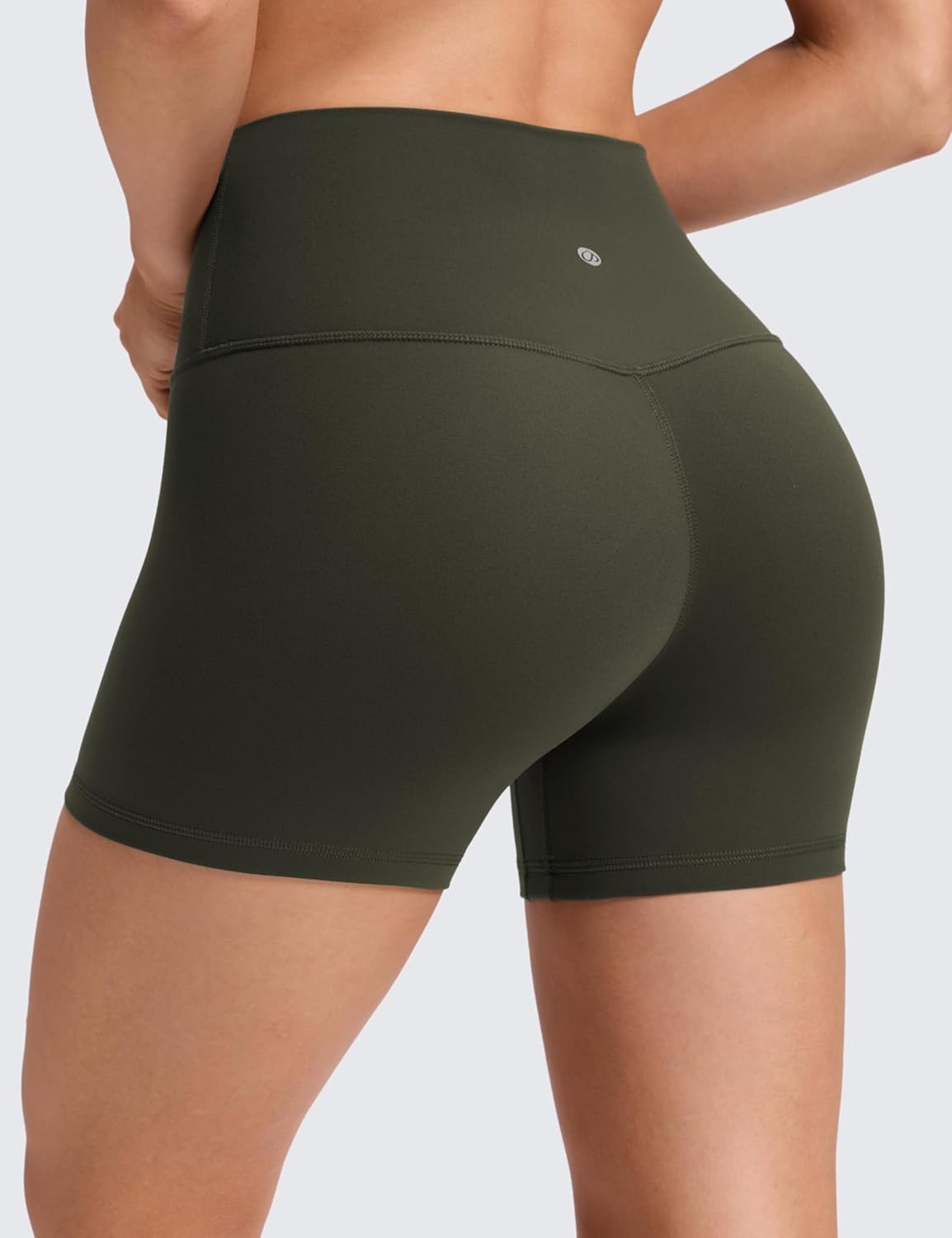 image:imageCRZ YOGA Butterluxe No Front Seam Biker Shorts 4 High Waisted Lounge Pilates Workout Athletic Womens Buttery SoftOlive Green