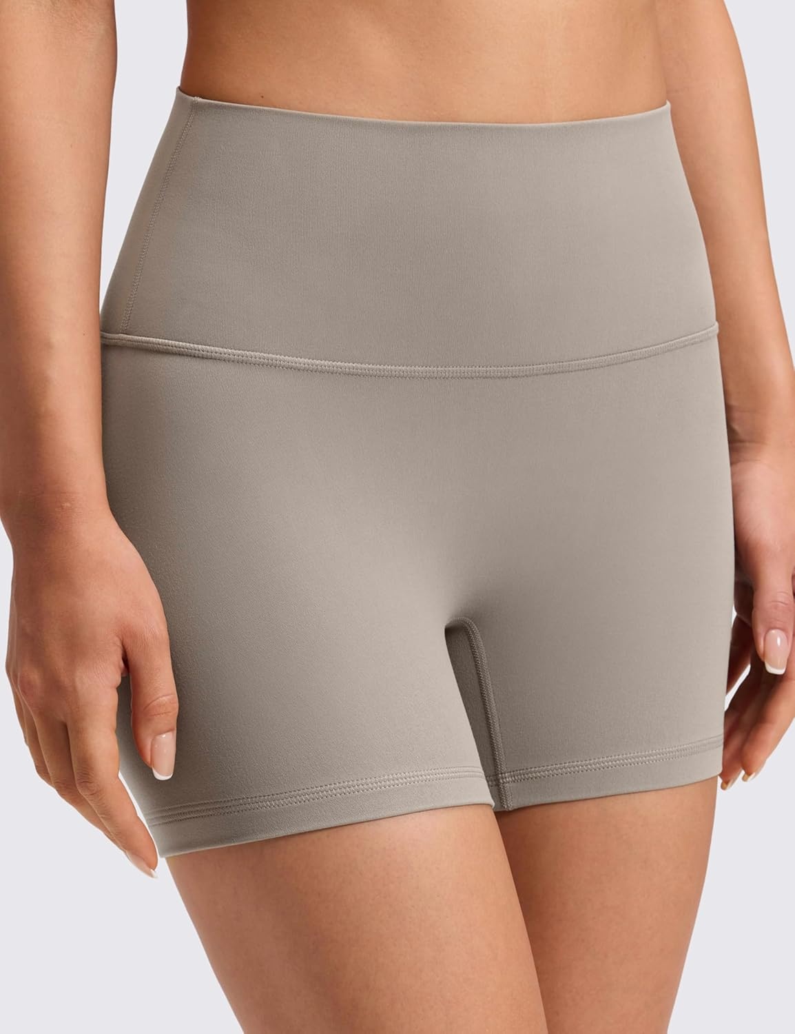 image:imageCRZ YOGA Butterluxe No Front Seam Biker Shorts 4 High Waisted Lounge Pilates Workout Athletic Womens Buttery SoftWarm Ash Grey