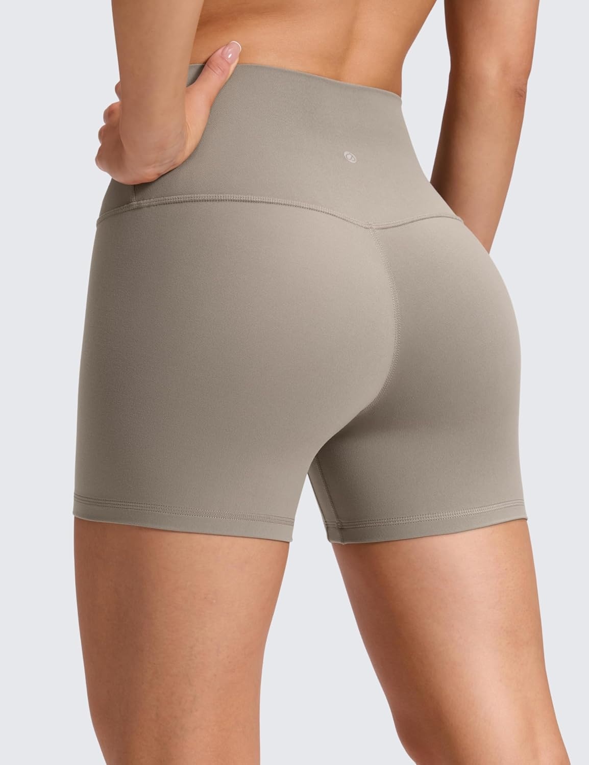 image:imageCRZ YOGA Butterluxe No Front Seam Biker Shorts 4 High Waisted Lounge Pilates Workout Athletic Womens Buttery SoftWarm Ash Grey