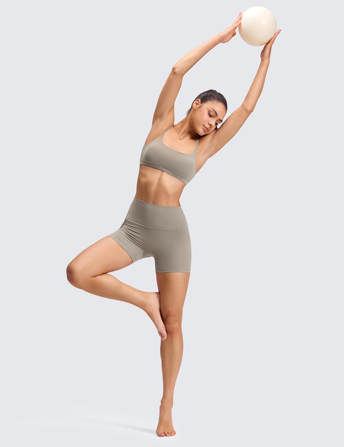 image:imageCRZ YOGA Butterluxe No Front Seam Biker Shorts 4 High Waisted Lounge Pilates Workout Athletic Womens Buttery SoftWarm Ash Grey