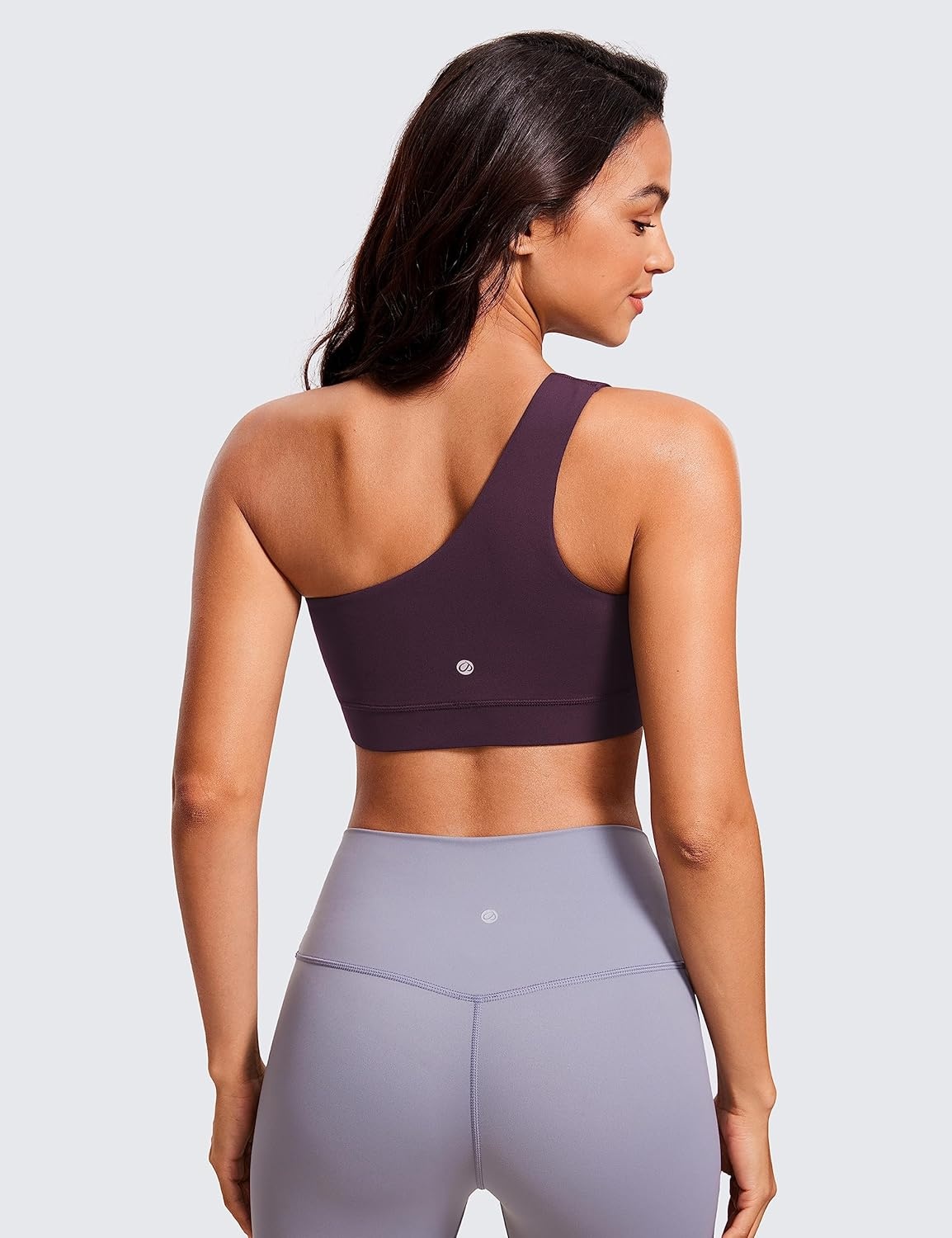 image:imageCRZ YOGA Butterluxe One Shoulder Sports Bras for Women Sleeveless One Strap Low Impact Asymmetrical Workout Yoga TopsDeep Purple