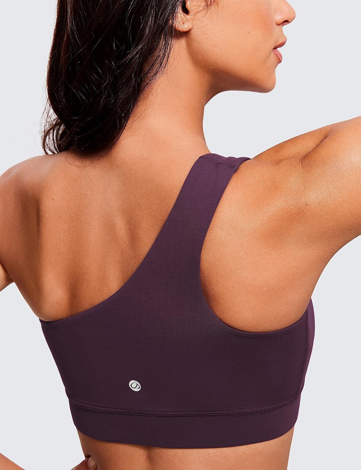 image:imageCRZ YOGA Butterluxe One Shoulder Sports Bras for Women Sleeveless One Strap Low Impact Asymmetrical Workout Yoga TopsDeep Purple