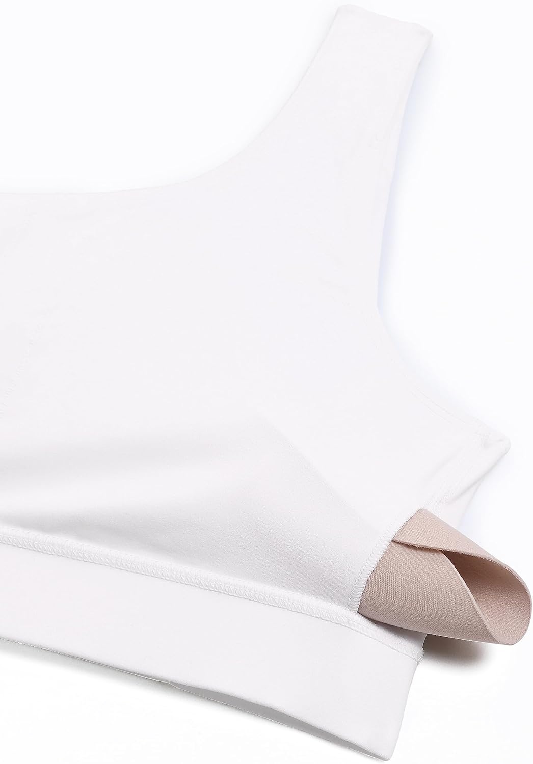 image:imageCRZ YOGA Butterluxe One Shoulder Sports Bras for Women Sleeveless One Strap Low Impact Asymmetrical Workout Yoga TopsWhite
