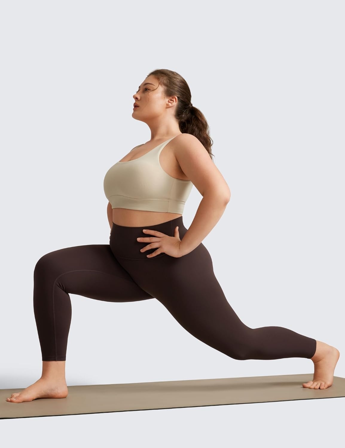 image:imageCRZ YOGA Butterluxe Plus Size Leggings 25 High Waisted Buttery Soft Spandex Workout Casual Pants for WomenHot Fudge Brown
