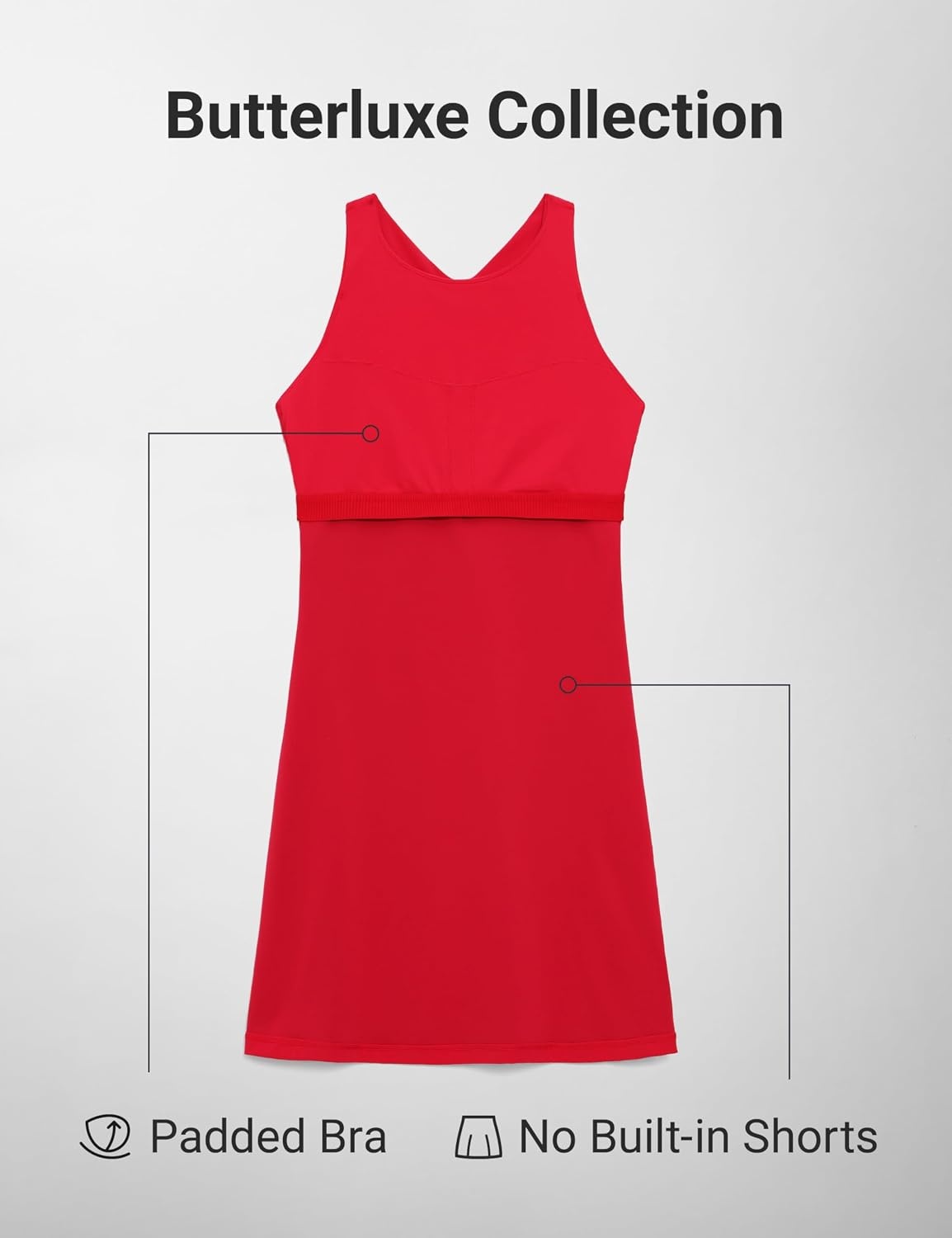 image:imageCRZ YOGA Butterluxe Racerback Mini Dress for Women A Line Crewneck Casual Travel Outfits with Bras No Builtin ShortsAurora Red