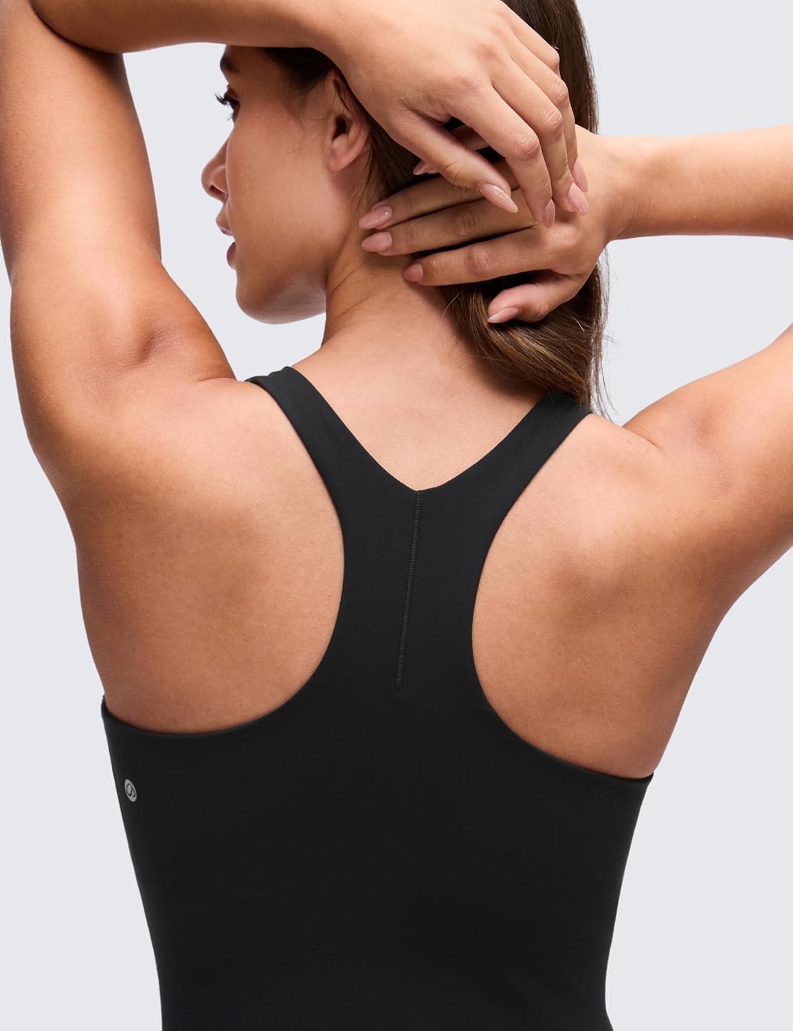 image:imageCRZ YOGA Butterluxe Racerback Mini Dress for Women A Line Crewneck Casual Travel Outfits with Bras No Builtin ShortsBlack