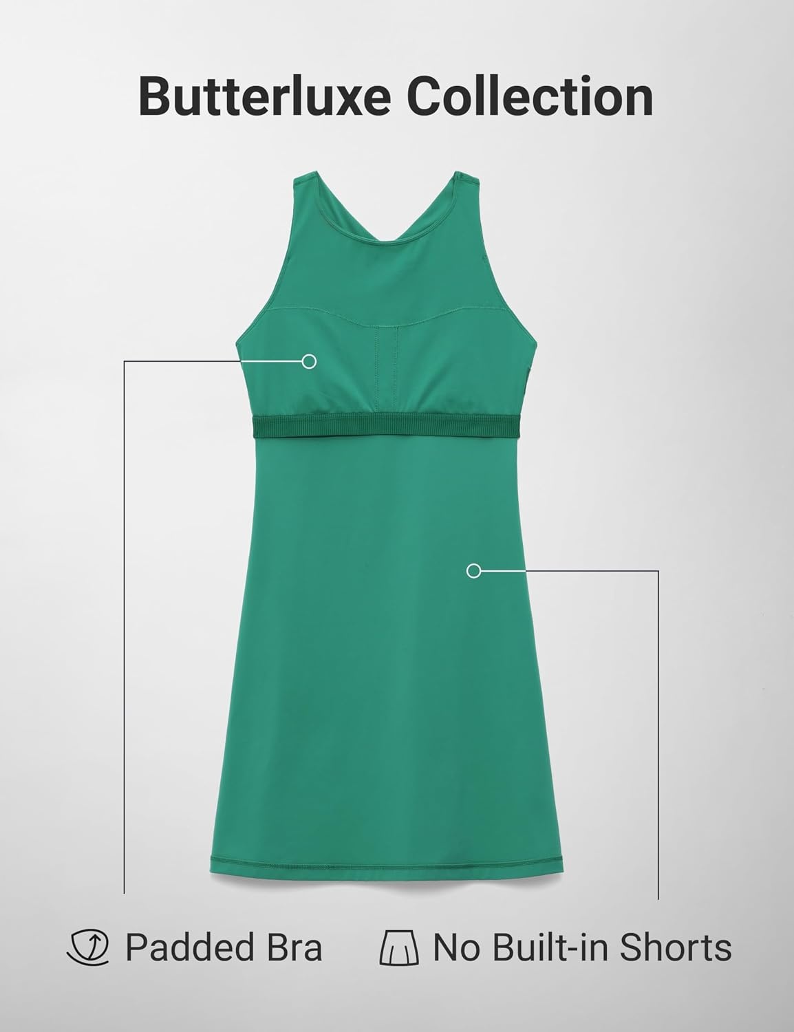 image:imageCRZ YOGA Butterluxe Racerback Mini Dress for Women A Line Crewneck Casual Travel Outfits with Bras No Builtin ShortsCascadia Green