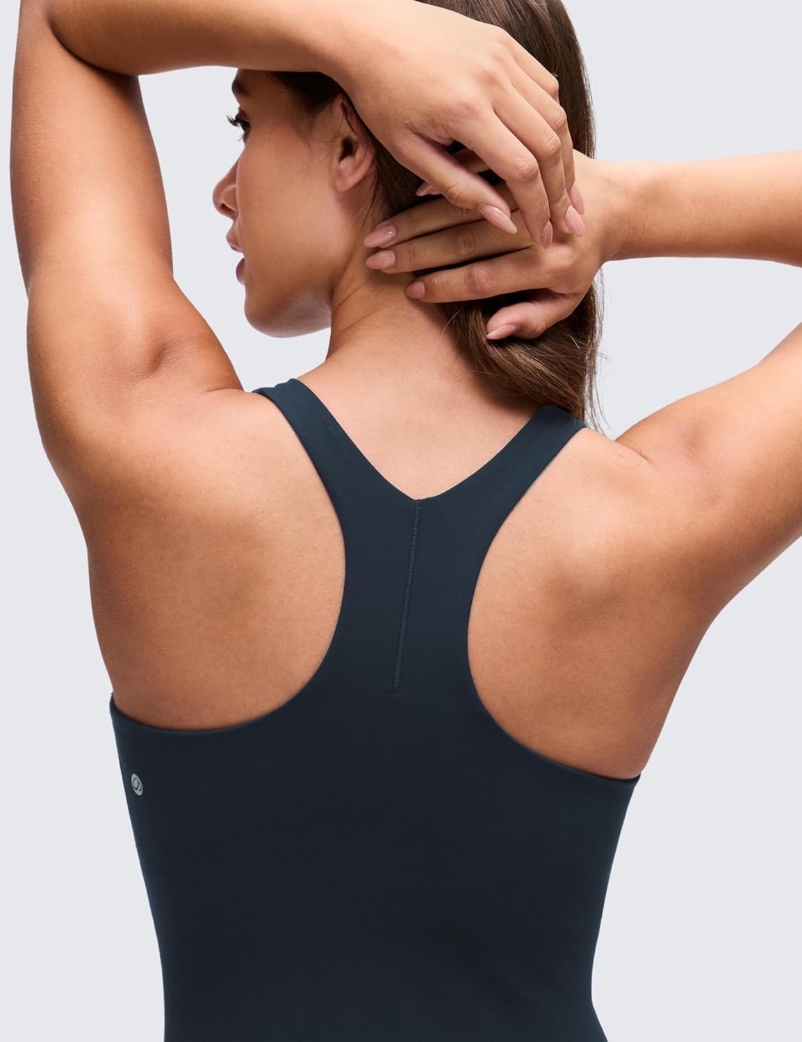 image:imageCRZ YOGA Butterluxe Racerback Mini Dress for Women A Line Crewneck Casual Travel Outfits with Bras No Builtin ShortsTrue Navy
