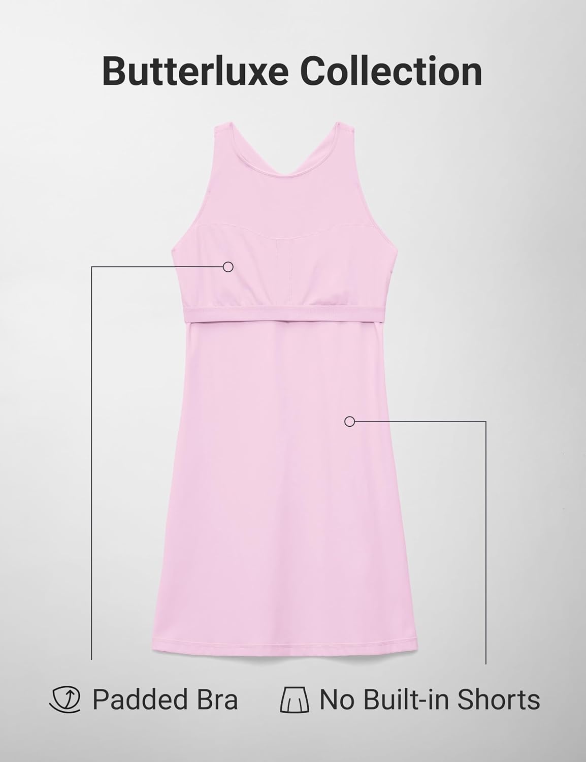 image:imageCRZ YOGA Butterluxe Racerback Mini Dress for Women A Line Crewneck Casual Travel Outfits with Bras No Builtin ShortsVita Pink