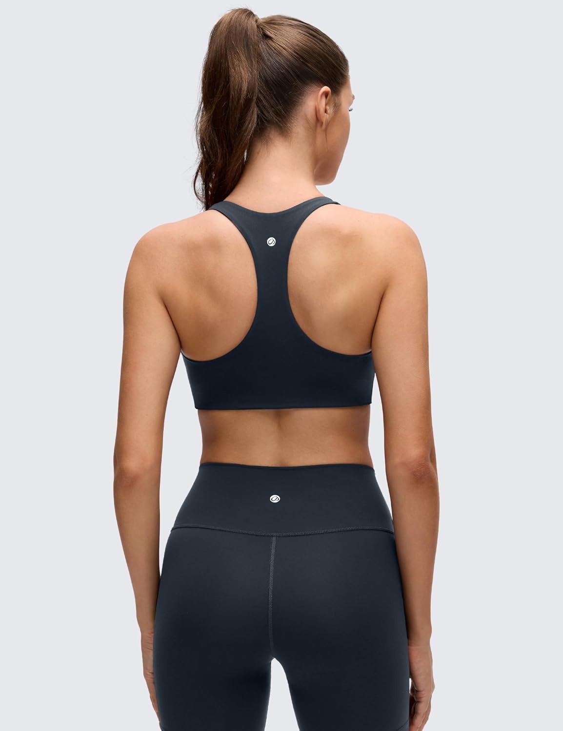 image:imageCRZ YOGA Butterluxe Racerback Sports Bras for Women V Neck Supportive Padded Wireless Athletic Yoga Crop Top True Navy Medium