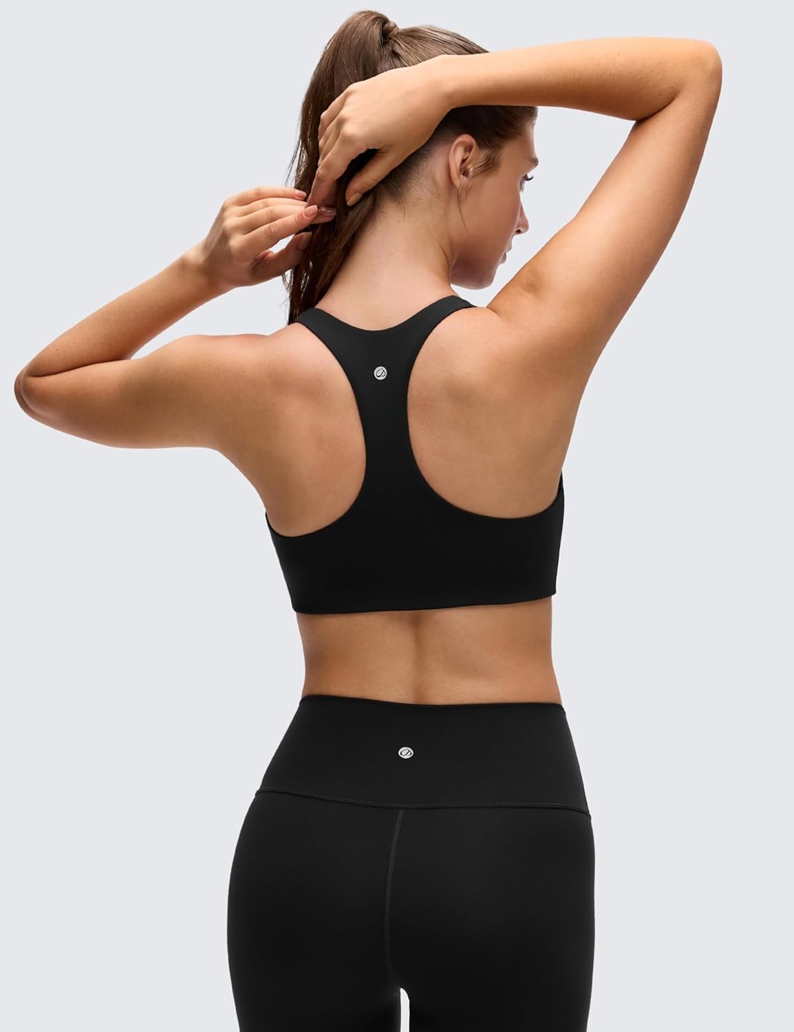 image:imageCRZ YOGA Butterluxe Racerback Sports Bras for Women V Neck Supportive Padded Wireless Athletic Yoga Crop TopBlack